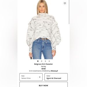 Brand new Varley sweater. Size medium NWT
